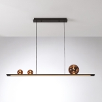 Czarna lampa wisząca listwa z miedzianymi kloszami Vivida International 0102.30.NE Moonlight LED 36W 3000K 120cm