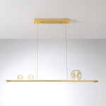 Złota lampa wisząca listwa z bursztynowymi kloszami Vivida International 0102.30.OS Moonlight LED 36W 3000K 120cm