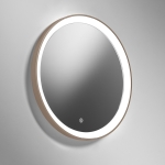 Piaskowe okrągłe lustro z dotykowym włącznikiem i podświetleniem Vivida International 0098.61.SA Lifering-R LED 25W 3000K 58cm