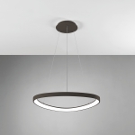 W kolorze brązu lampa wisząca obręcz 60,6cm Vivida International 0083.30.BZ DIM WN Lifering-P LED 48W 3000-4000K ściemnialna