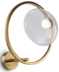 Lampa obręcz 35cm kinkiet ścienny Maytoni MOD327WL-L5BS3K1 Moon LED 5W 3000K mosiądz