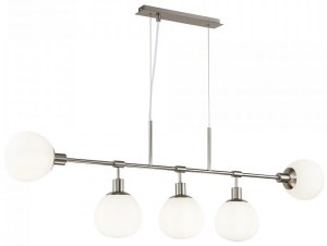 Lampa Wisząca Podłużna Kule Szklane Maytoni MOD221-PL-05-N Erich 5xE14 120cm x 45cm nikiel