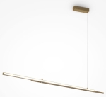 Podłużna mosiężna lampa wisząca dwie ledowe listwy Maytoni MOD005PL-L48BSK Halo 48W 3000K 150cm ściemnialna