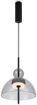 Czarna lampa wisząca z nowoczesnym szklanym kloszem Maytoni MOD185PL-L11B3K1 Bangkok LED 12W 3000K 25cm
