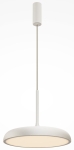 Biała okrągła lampa wisząca ledowa z spłaszczonym kloszem Maytoni MOD189PL-L18W3K1 Gerhard LED 26W 3000K 40cm