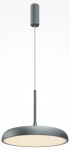 Szara okrągła lampa wisząca ledowa z spłaszczonym kloszem Maytoni MOD189PL-L18GR3K1 Gerhard LED 26W 3000K 40cm