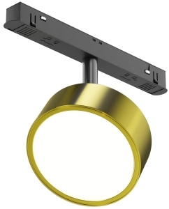 Złoty płaski reflektor na czarną szynę magnetyczną Exility Maytoni TR040-4-18W3K-DS-BBS Rado LED 18W 3000K-6000K 120stopni Bluetooth