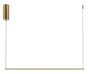 Złota lampa wisząca ledowa smukła podłużna listwa Maytoni MOD246PL-L16BSK Halo LED 10W 3000K-4000K 80cm