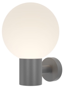 Lampa ścienna na elewację zewnętrzny kinkiet kula Maytoni O598WL-01GR Bold E27 IP54 16x20x28cm szary