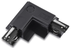 Czarny podtynkowy łącznik kątowy L lewy do szynoprzewodów 3-fazowych Azzardo AZ5438 3Line