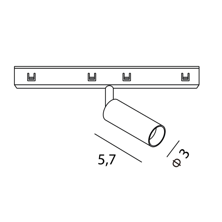 wymiary lampy tubki do płytkich szyn magnetycznych