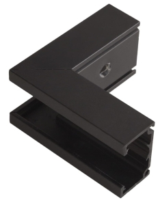 Czarny metalowy łącznik kątowy do uskoku na suficie do szyn magnetycznych natynkowych Micro11 Max Light NT0010