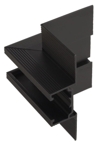 Czarny metalowy łącznik kątowy do uskoku na suficie do szyn magnetycznych podtynkowych na GK 12,5 mm Micro11 Max Light NT0005