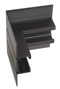 Czarny metalowy łącznik sufit - ściana do szyn magnetycznych podtynkowych na GK 12,5 mm Micro11 Max Light NT0004