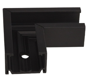 Czarny metalowy łącznik poziomy L do szyn magnetycznych natynkowych Micro11 Max Light NT0008