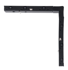 Czarny łącznik zasilający poziomy L do szyn magnetycznych Micro11 Max Light NA0003