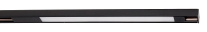 Czarna podłużna lampa z mlecznym kloszem do światła ogólnego do szyn magnetycznych Micro11 Max Light N0008N 12W 3000K 30cm