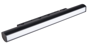 Czarna podłużna lampa obrotowa z mlecznym kloszem do światła ogólnego do szyn magnetycznych Micro11 Max Light N0006N 12W 3000K 23cm