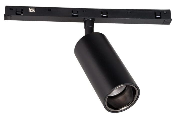 Lampa Max Light Micro11 N0001Z czarny - Czarna lampa tubka do szyn magnetycznych płytkich, z sterowaniem Zigbee