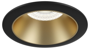 Lampa sufitowa podtynkowa oczko spot bez regulacji Maytoni DL053-01BMG Share GU10 8,6cm czarny złoty