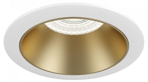 Lampa sufitowa podtynkowa oczko spot bez regulacji Maytoni DL053-01WMG Share GU10 8,6cm biały złoty