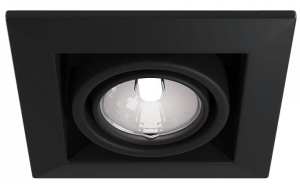 Lampa czarna podtynkowa punktowa spot z ramką regulowana Maytoni DL008-2-01-B Metal Modern GU10 12,6cm x 7,8cm