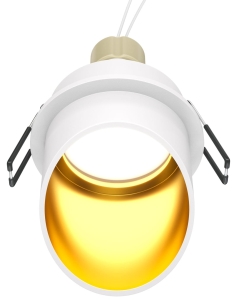 Lampa Podtynkowa Punktowa Maytoni DL044-01-GU10-W Lipari GU10 6,8cm x 7cm biały złoty bez regulacji z ramką