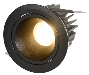 Czarne podtynkowe oczko wodoszczelne Yaskr RL0106-CCT-BK Pik LED 8W IP54 3000/3500/4000K 8,3cm