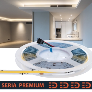 Średnio mocna taśma płynący pasek digital LED COB 24V 10,8W 3000K CRI90 10mm Rolka 5m Prescot 24EC360-083-WWIC