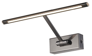 Czarny chromowany nowoczesny kinkiet galeryjka nad obraz Kinkiet Azzardo AZ2643 Monalisa LED 5,4W 3000K 34cm