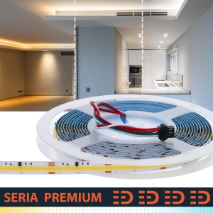 Mocna taśma ciągła linia LED COB CCT 18W 1250LM 2700-6500K 24V 10mm Rolka 5m Prescot 24EC576-042-CCTIC