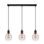 Lampa wisząca listwa 60cm z trzema miedzianymi metalowymi kloszami Azzardo AZ2141 Carron 3xE27