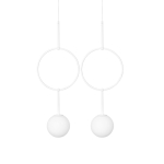 Lampa wisząca dwie białe kule na obręczach Ummo ISB211P0 Isuulla B 2xG9