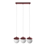 Burgundowa lampa wisząca z trzema kloszami kulami na listwie Ummo KLA341P0 Kuul A 3xG9