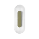 Metalowy oliwkowy kinkiet z ryflowanym szklanym dekoracyjnym kloszem Ummo RIWA614002 Riflo W A LED 3W 3000K