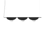 Czarna lampa wisząca z trzema białymi kulami Ummo SAC322P0 Sallo B 3xG9