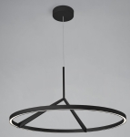 Czarna lampa wisząca obręcz 80cm na nieregularnym uchwycie Vivida International PLS004.32.NE D WN Meridiana LED 51W 3000-4000K Ściemnialna