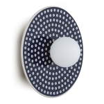 Ceramiczny kinkiet Bolesławiec granatowy w białe stemple Argon 8935 Boll G9 IP44