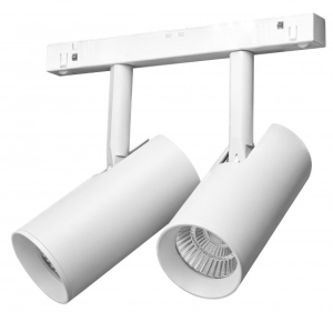 Biały podwójny reflektor na szynoprzewód magnetyczny Alfa Azzardo AZ4839 Makita LED 2x7W 3000-6000K Bluetooth 40stopni