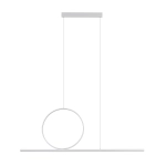 Biała ledowa lampa wisząca obracany okrąg 45cm i listwa 115cm Nowodvorski 11885 Lineo LED 39W 3000K