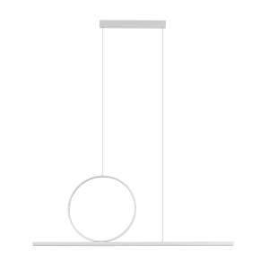 Biała ledowa lampa wisząca obracany okrąg 45cm i listwa 115cm Nowodvorski 11885 Lineo LED 39W 3000K