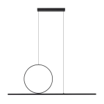 Czarna ledowa lampa wisząca obracany okrąg 45cm i listwa 115cm Nowodvorski 11879 Lineo LED 39W 3000K
