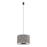 Lampa wisząca z okrągłym materiałowym szarym abażurem Nowodvorski 11673 Lago S E27 40cm