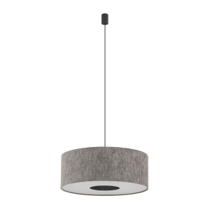 Lampa wisząca z okrągłym materiałowym szarym abażurem Nowodvorski 11674 Lago M E27 50cm