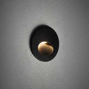 Czarna okrągła zewnętrzna lampa ścienna do elewacji Nowodvorski 11530 Ava LED 3W 3000K IP54