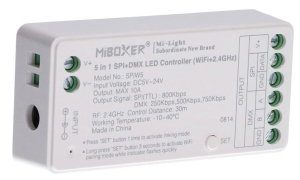 Sterownik cyfrowy do taśm LED CCT/RGB/RGBW/RGBCCT 5-24V 10A SPIW5 5w1 Prescot