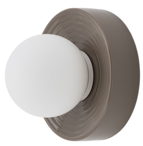 Ceramiczny kinkiet w kolorze brązu z szklanym kloszem kulą Nowodvorski 11747 Clay M G9