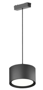 Czarna lampa wisząca okrągła na szynoprzewody magnetyczne 24V Kama KL-T1001AJ-D100-15W-BK D100 15W 2000-6000K CRI90
