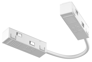 Biały łącznik giętki zasilający do szynoprzewodów magnetycznych 24V Kama KL-T1001A-B2-WH