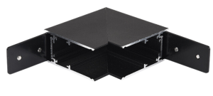 Czarny łącznik metalowy pionowy L do płytkich szynoprzewodów magnetycznych 24V Kama KL-T1001E-B-BK